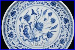 Chinese Blue&White Porcelain Handpainted Exquisite Lotus Pattern Plates 12562