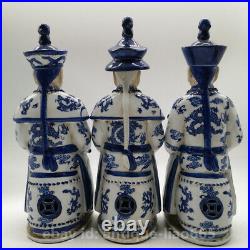 Chinese Blue White Porcelain Qing Dynasty Qianlong Yongzheng Kangxi Emperor 3Set