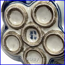 Chinese Blue White Porcelain Scenery Garlic Head Shape Vase ws2568