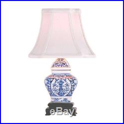 Chinese Blue and White Porcelain Temple Jar Chinoiserie Floral Table Lamp 15