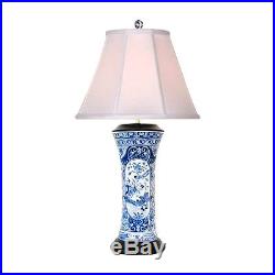 Chinese Blue and White Porcelain Vase Landscape Bird Table Lamp 27