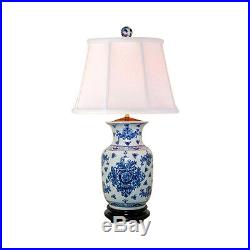 Chinese Blue and White Porcelain Vase Round Insignia Table Lamp 30