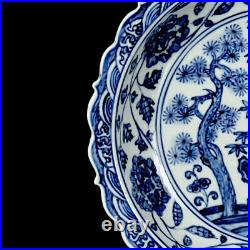 Chinese Blue and white Porcelain Handmade Exquisite Songzhumei Plate 12664
