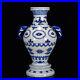 Chinese Blue&white Porcelain HandPaintde Exquisite Elephant Ear Vase 19796