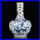 Chinese Blue&white Porcelain HandPainted Exquisite Dragon&Phoenix Vase 19646