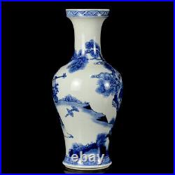 Chinese Blue&white Porcelain HandPainted Exquisite Figure Vase 15468