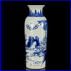 Chinese Blue&white Porcelain HandPainted Exquisite Figure Vase 16375