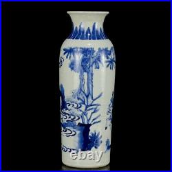 Chinese Blue&white Porcelain HandPainted Exquisite Figure Vase 16375