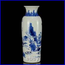 Chinese Blue&white Porcelain HandPainted Exquisite Figure Vase 16375