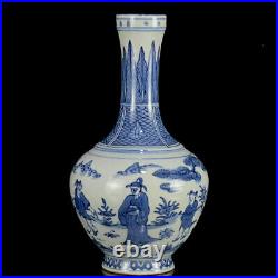 Chinese Blue&white Porcelain HandPainted Exquisite Figure Vases 16164