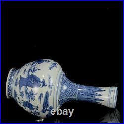 Chinese Blue&white Porcelain HandPainted Exquisite Figure Vases 16164