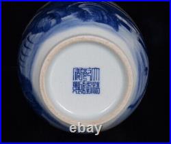 Chinese Blue&white Porcelain HandPainted Exquisite Landscape Vase 20613