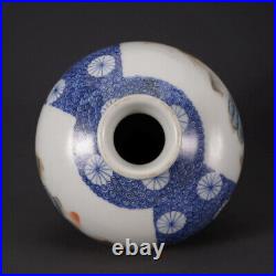 Chinese Blue&white Porcelain HandPainted Exquisite Landscape Vase 21338