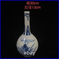 Chinese Blue&white Porcelain HandPainted Exquisite Vase 22324