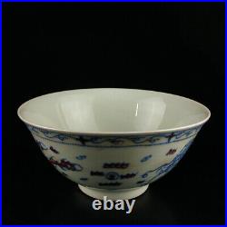 Chinese Blue&white Porcelain Hand-Paintd Exquisite Dragon&Phoenix Bowl 14793