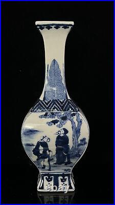 Chinese Blue&white Porcelain Hand-Paintde Exquisite Figure Vase 14756