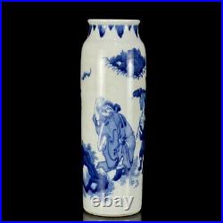 Chinese Blue&white Porcelain Hand-Paintde Exquisite Figure Vase 18168