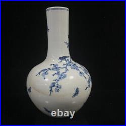 Chinese Blue&white Porcelain Hand-Paintde Exquisite Flowers&Birds Vase 14823
