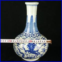 Chinese Blue&white Porcelain Hand-Painted Exquisite Dragon Pattern Vases 14916