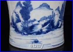 Chinese Blue&white Porcelain Handmad Exquisite Landscape Brush Pots 18267