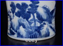 Chinese Blue&white Porcelain Handmad Exquisite Landscape Brush Pots 18267