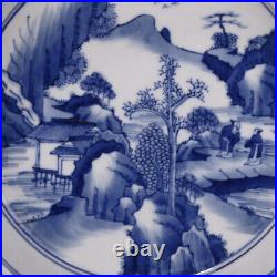 Chinese Blue&white Porcelain Handmad Exquisite Landscape Figure Plates 18226