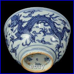 Chinese Blue&white Porcelain Handmade Exquisite Dragon Pattern Bowls 18532