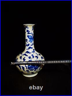 Chinese Blue&white Porcelain Handmade Exquisite Dragon Pattern Vase 16189