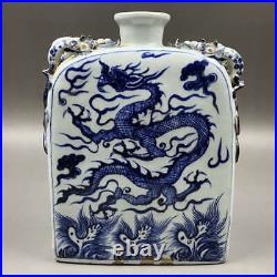 Chinese Blue&white Porcelain Handmade Exquisite Dragon Pattern Vases 2704