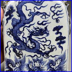 Chinese Blue&white Porcelain Handmade Exquisite Dragon Pattern Vases 2704
