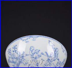 Chinese Blue&white Porcelain Handmade Exquisite Figures Bowls 12021