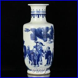 Chinese Blue&white Porcelain Handmade Exquisite Figures Vase 13233