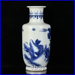 Chinese Blue&white Porcelain Handmade Exquisite Figures Vase 13233