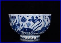 Chinese Blue&white Porcelain Handmade Exquisite Fish Pattern Bowl 14562