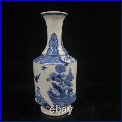 Chinese Blue&white Porcelain Handmade Exquisite Flowers&Birds Vase 16843
