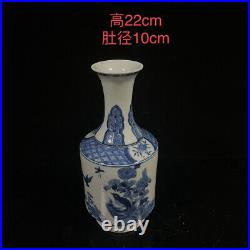 Chinese Blue&white Porcelain Handmade Exquisite Flowers&Birds Vase 16843