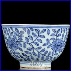 Chinese Blue&white Porcelain Handmade Exquisite Flowers&plants Bowls 17858