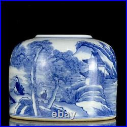 Chinese Blue&white Porcelain Handmade Exquisite Landscape Brush Washers 17766