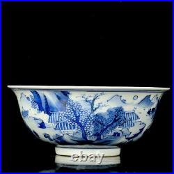 Chinese Blue&white Porcelain Handmade Exquisite Landscape Figure Bowls 19660