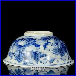 Chinese Blue&white Porcelain Handmade Exquisite Landscape Figure Bowls 19660