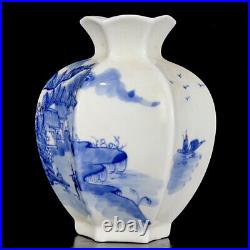 Chinese Blue&white Porcelain Handmade Exquisite Landscape Vase 15861
