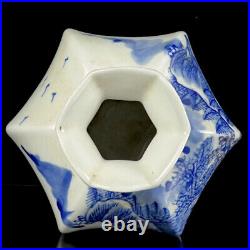 Chinese Blue&white Porcelain Handmade Exquisite Landscape Vase 15861