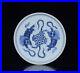 Chinese Blue&white Porcelain Handmade Exquisite Lion Pattern Tea Plate 15514