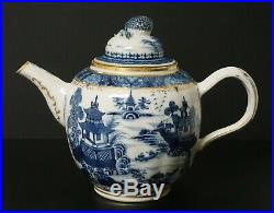 Chinese Export Blue White Nanking Porcelain Tea Pot Teapot