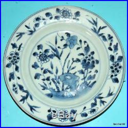 Chinese Export Porcelain Blue White Antique 18thc Kangxi Plate No Reserve