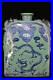 Chinese Green Background Blue&White Porcelain Dragon Pattern Flat Vase