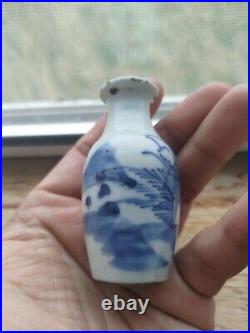 Chinese Ming Dynasty Antique Blue/White Porcelain mini small Jar Vase 2.85