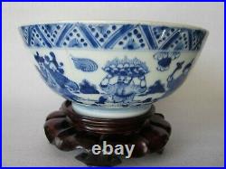 Chinese Ming Qing Dynasty Transitional Period 1628-1722 Blue & White Dragon Bowl