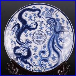 Chinese Old Qing dynasty Porcelain Blue white Flowers collect Chess plate