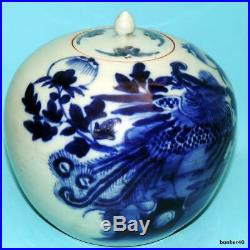 Chinese Porcelain Antique Celadon Phoenix Blue White 19thc Qing Vase